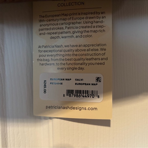 NWT Patrica Nash European Map Print Calvi Handbag - Picture 4 of 6
